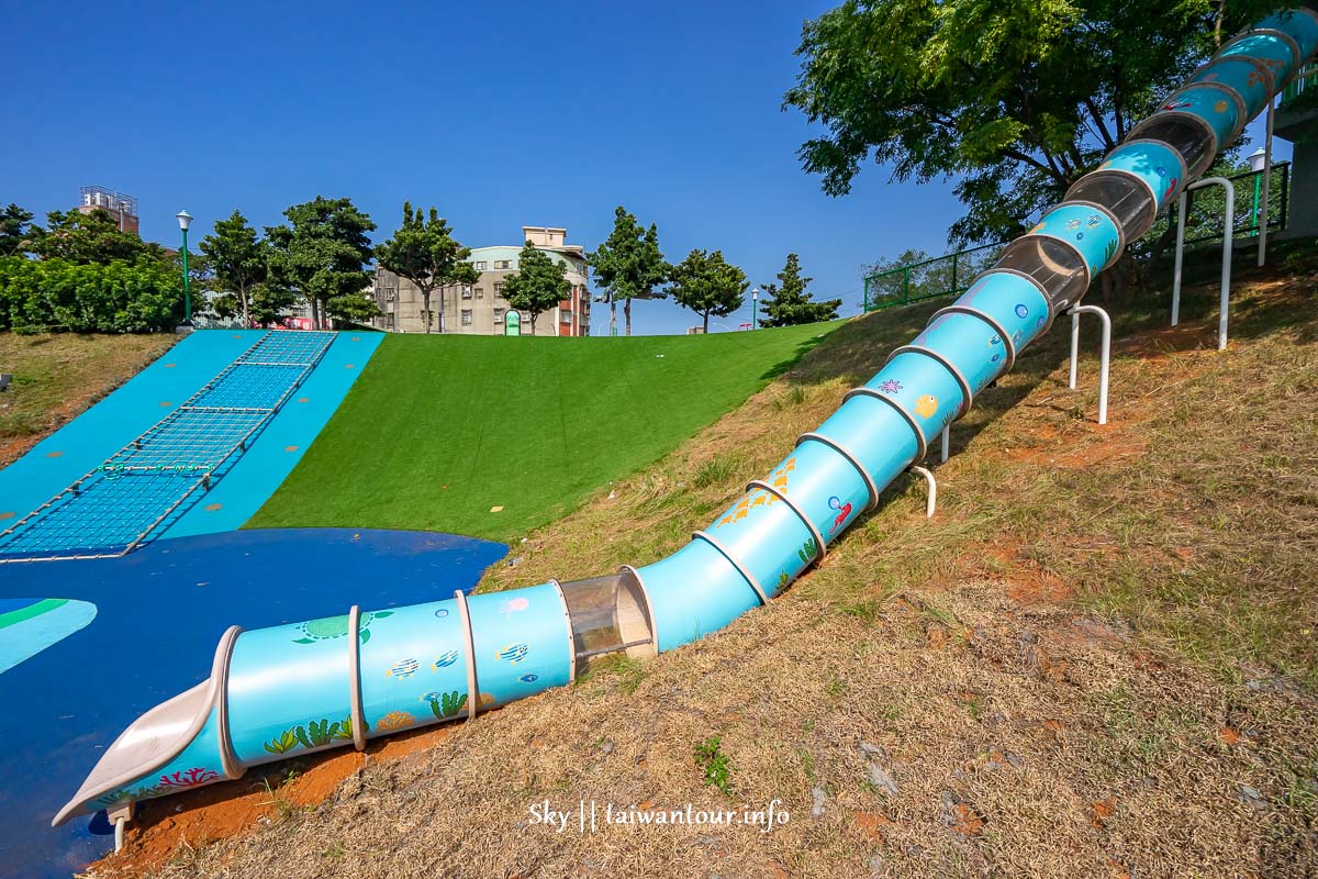 2020林口最新特色公園【林口足夢運動公園】溜滑梯.攀岩場.新寮步道旁