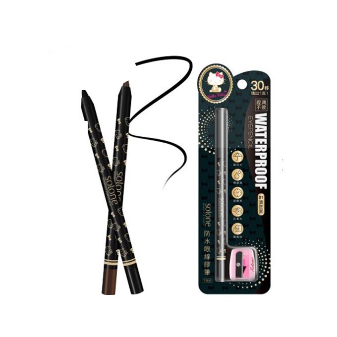 【經典再現 「萌」化妳的少女心】網路口碑、熱銷千萬支的經典產品「防水眼線膠筆」，推出超萌限定包裝，就像Hello Kitty一樣，是一支可以陪伴妳多年也不變心的眼線膠筆！