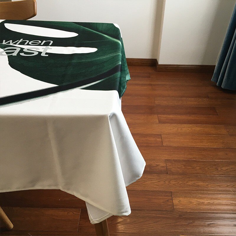 北歐ins防水桌布長方形餐桌布簡約現代布藝小清新植物茶幾布防油 艾琴海小屋