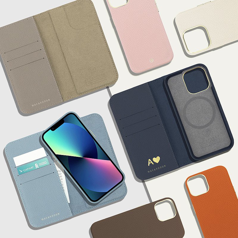MagSafe皮革翻蓋保護套 手造真皮革防摔iPhone手機殼 客製化禮物