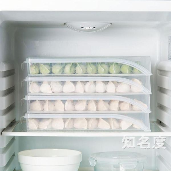 冰箱收納盒 水餃托盤廚房冰箱保鮮盒2個裝 家用放速凍餃子的盒子收納盒T