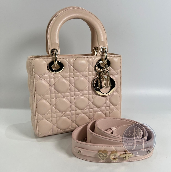 BRAND楓月 Christian Dior 迪奧 M0538 粉LADY DIOR 5X4 黛妃包 兩用包