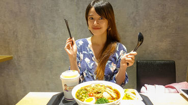 《捷運中山站南西三館．這味泰泰 菜單》夏天就是要吃酸喝辣 在這一個人用餐也不尷尬 火山打拋豬肉拉麵 / 泰式檸檬香茅雞腿拉麵