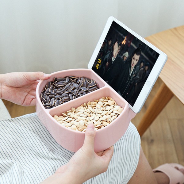 [現貨]追劇必備 可放手機小瓢蟲水果盤 零食盤 手機支架【JH1249】《Jami Honey》