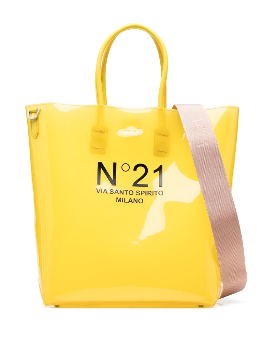 Nº21 - logo-print rectangle tote bag - women - PVC - One Size - Yellow