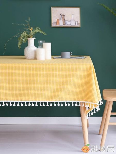 北歐風桌布布藝棉麻小清新網紅防水茶幾餐桌布少女心ins學生書桌 雅楓居