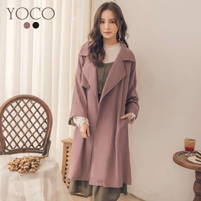 東京著衣【YOCO】美型百搭法式感垂墜感風衣外套-S.M.L(181555)