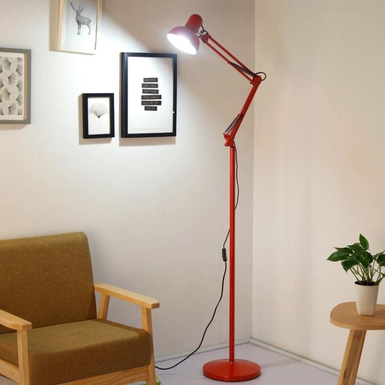 簡約創意美式遙控落地燈客廳臥室床頭書房學習立式台燈麻將釣魚燈　快速出貨