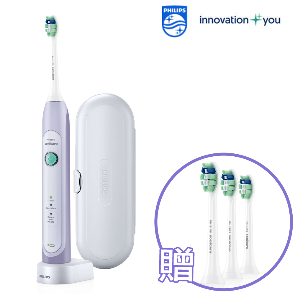 PHILIPS-飛利浦 Sonicare充電式音波震動牙刷(3種模式)HX6721搭贈HX9023一盒