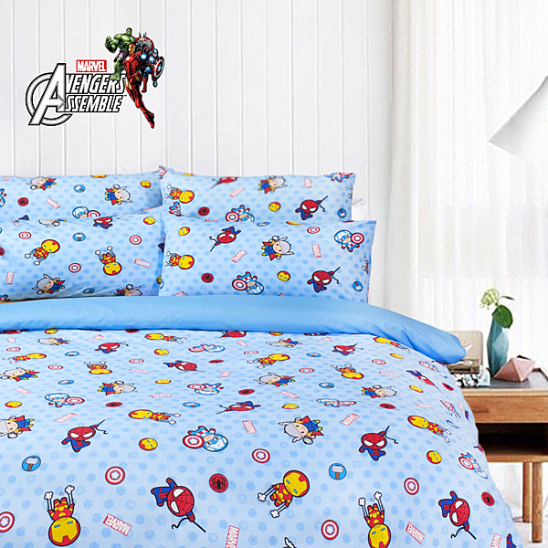 卡通 磨毛 床單 枕套 被單 漫威 美國隊長 蜘蛛人 機器人 鋼鐵人