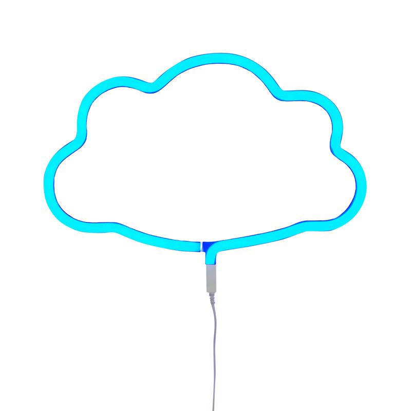 療癒雲朵霓虹造型夜燈-粉藍