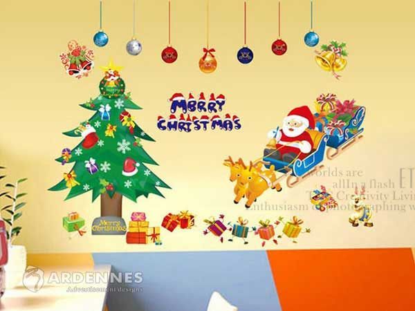 【ARDENNES】耶誕節慶佈置/牆貼 卡通貼/MD002 禮物雪橇