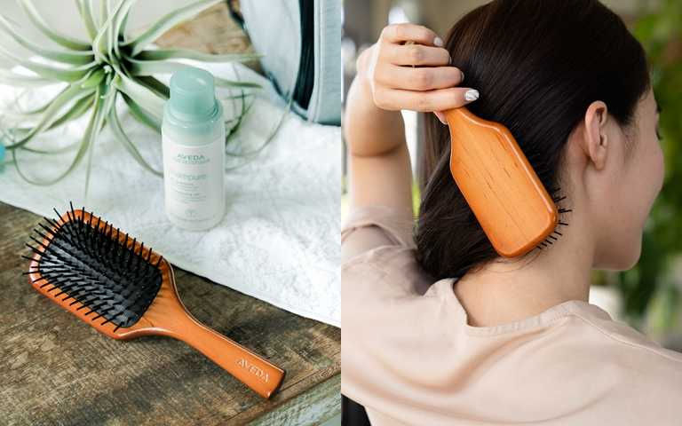 養成出門在外使用「隨行按摩梳」的好習慣，能避免常常用手摸頭髮，也可減緩頭皮出油及頭髮扁塌的狀況發生喔。(圖／品牌提供)