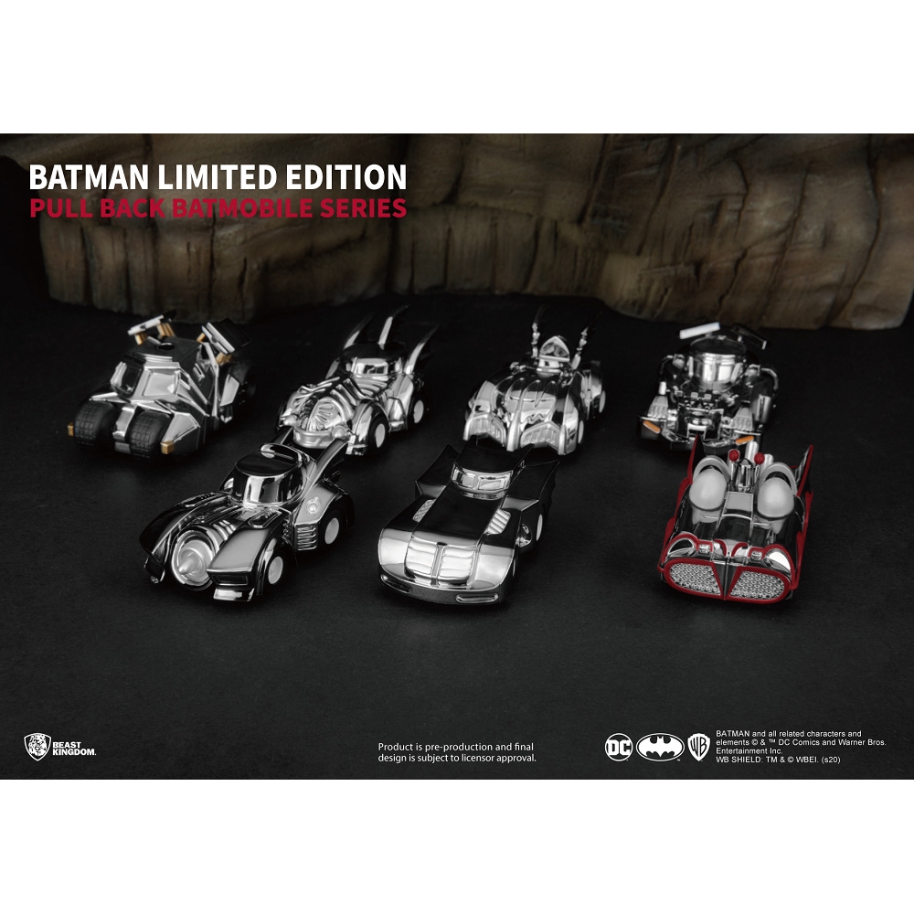 Batman迷必買收藏！野獸國推出「蝙蝠車全系列迴力車 特別版套裝組」。重現各年代電影經典蝙蝠車造型，好玩好擺 帥氣外型強勢登場！辦公桌的最佳擺設伴侶，上班舒壓小物，隨時「嚕」一下，轉換好心情！此次將