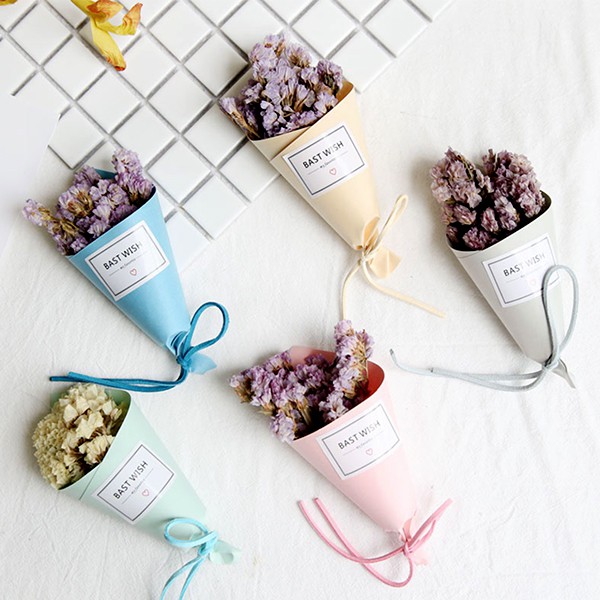 [現貨]彩色紙筒BEST WISH迷你手工乾燥花小花束 拍照道具 (紙盒裝) 【JC2885】《Jami Honey》