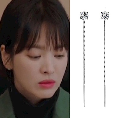 梨花HANA 韓劇宋慧喬男朋友S925銀針單鑽耳線耳環