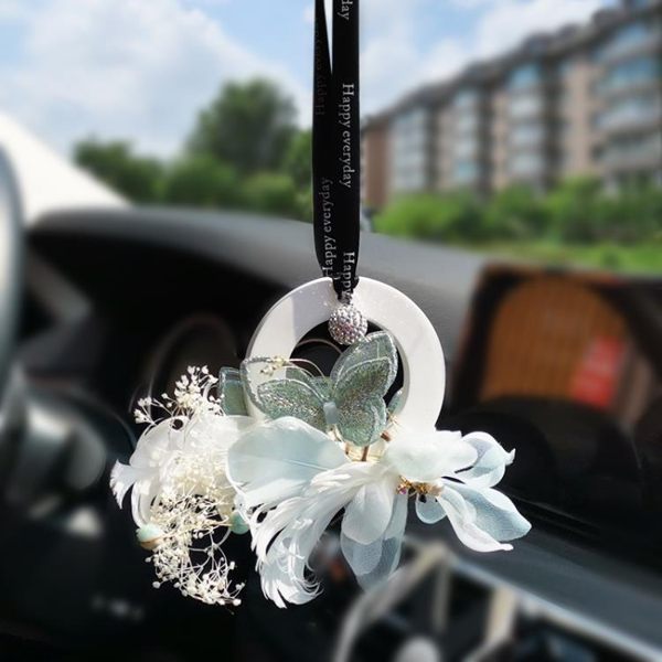 石膏香薰汽車掛件后視鏡掛飾森系綠色汽車飾品車內除臭驅味 時尚教主