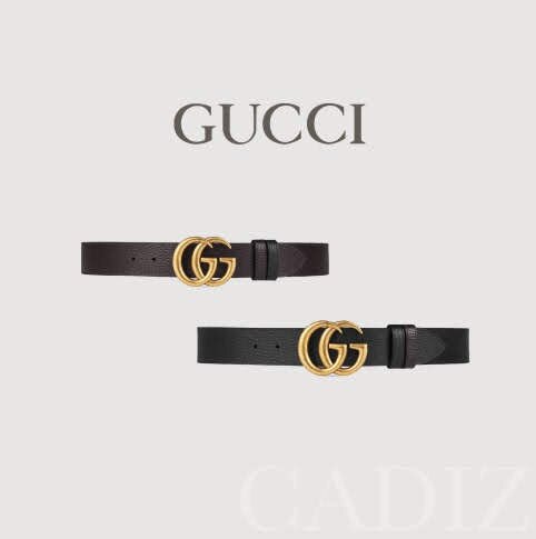 義大利正品 GUCCI Leather belt with Double G buckle 兩色金色大LOGO率性皮帶