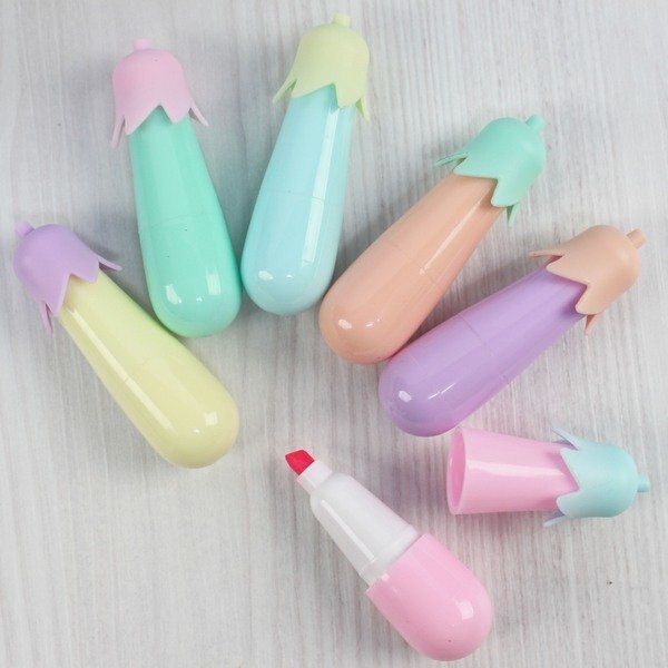 學子 6色 茄子迷你螢光筆組 BC-726/一袋6支入(促39)-萬