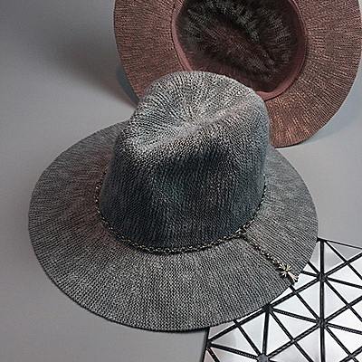 遮陽帽LoVie韓版夏季遮陽帽子時尚十字架鏈條大帽簷防曬太陽帽爵士帽【02U0241】