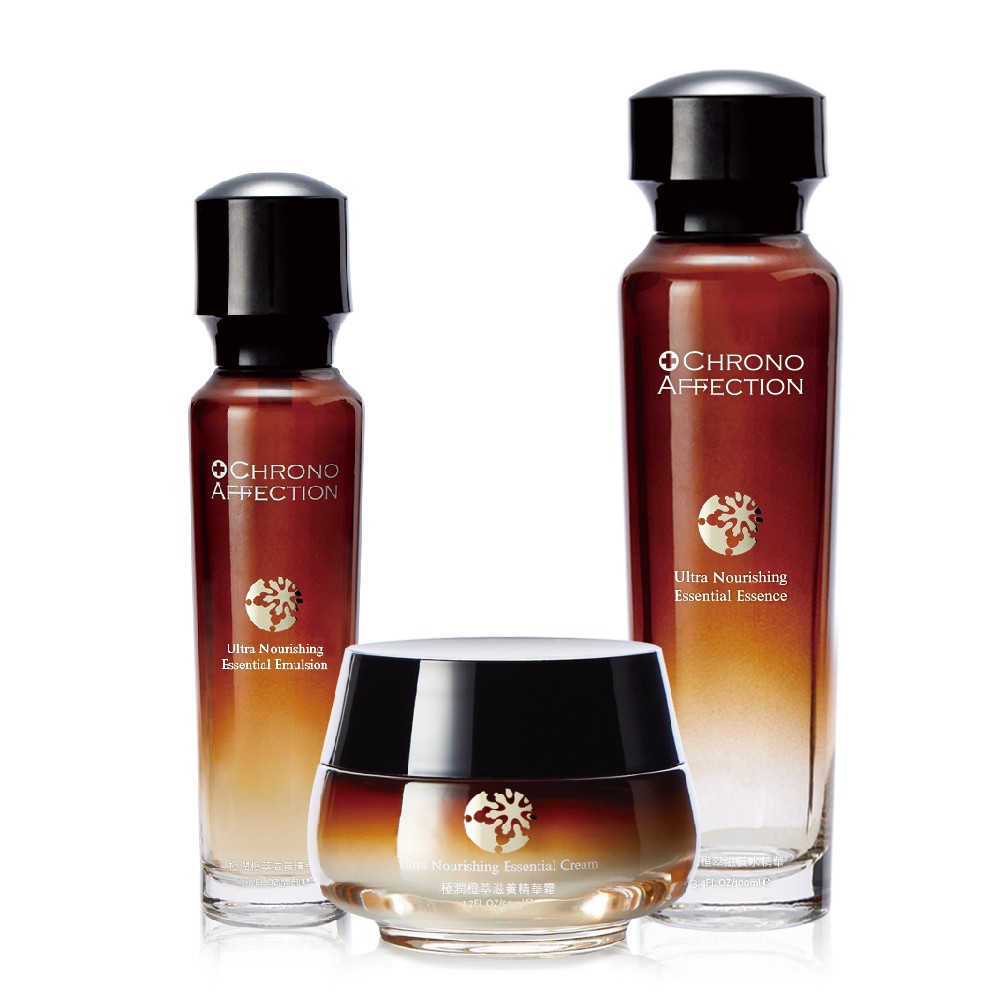 組合內容：【時間寵愛】極潤橙萃滋養水精華100ml【時間寵愛】極潤橙萃滋養精華乳50ml【時間寵愛】極潤橙萃滋養精華霜50ml◆保存期限：三年◆貨源：公司貨◆產地：台灣◆使用方法：清潔肌膚後，取適量極
