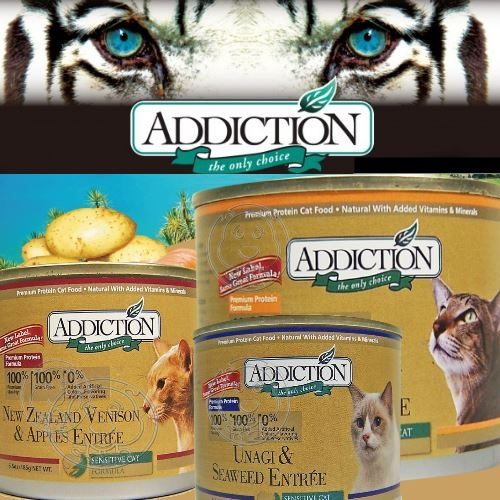 【培菓幸福寵物專營店】Addiction無穀鹿肉蘋果|鰻魚海苔|鮭魚馬鈴薯貓罐185g/罐