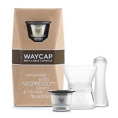 義大利 WAYCAP 不鏽鋼環保咖啡膠囊容器組(1入)