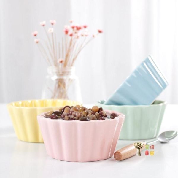 烘焙碗 創意舒芙蕾烘焙烤碗 烘培陶瓷餐具碗蛋糕杯烤箱模具酸奶杯布丁碗 4色