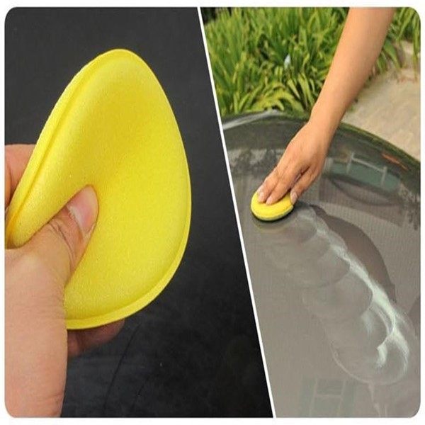 1入【壓邊打蠟綿】車用打蠟上光海綿 車載家居磁磚打蠟 打蠟直徑10cm 4吋海棉