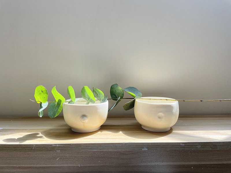 標點符號系列 - 逗點 | 凹凸情侶陶碗(一套兩件)