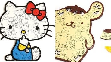 超可愛Hello Kitty木製拼圖！每一塊迷你拼圖都是三麗鷗經典角色，圖中圖超值得收藏