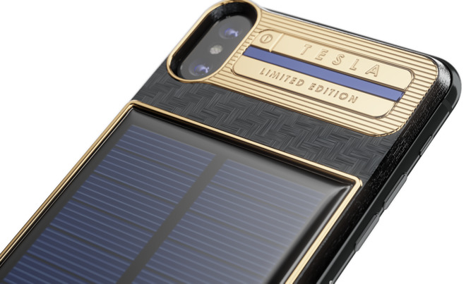 最貴的iPhone保護殼：機背999純金、內建太陽能充電板的 iPhone X「Tesla」售 14 萬台幣