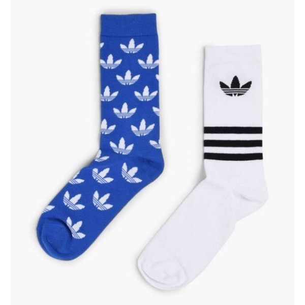 ADIDAS ORIGINALS THIN CREW SOCKS 白藍 長襪 兩雙入 BQ6006《CLASSICK》