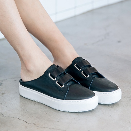 MIT 全真皮經典鬆緊帶厚底鞋100286-百搭黑