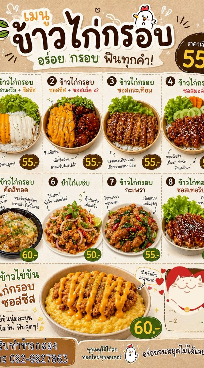 ร้านข้าวไก่ทอด ไก่เขย่า