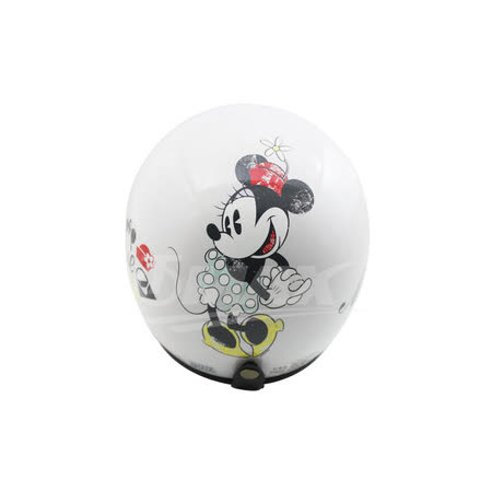 1.前方三個扣環設計 - 方便扣上帽簷或專用鏡片 2.可愛米妮人人喜愛，歷久不退流行 3.本公司為迪士尼正版卡通授權商