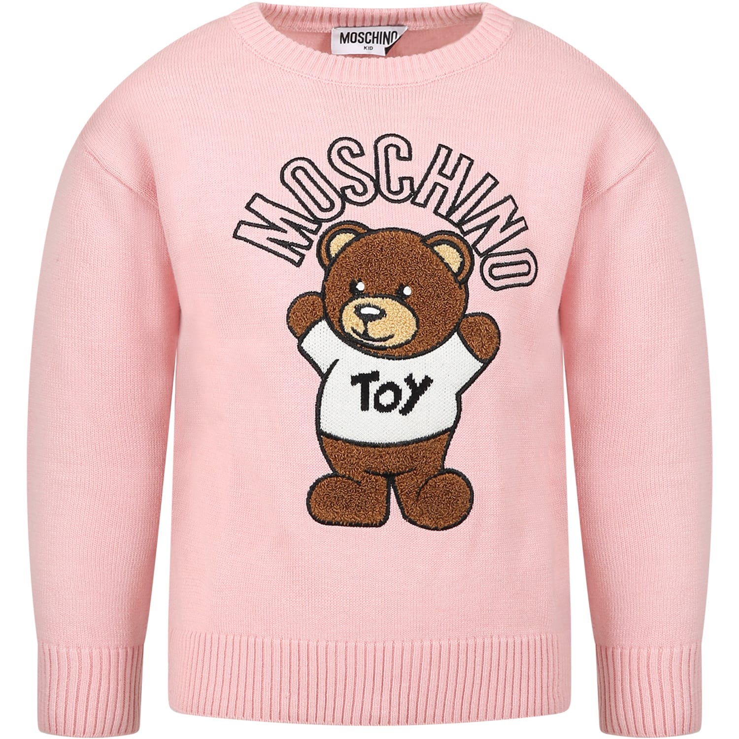 Moschino Pink Pull For Girl With Teddy Bear And Logo