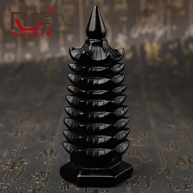 天然黑曜石文昌塔書房擺件九層家居店鋪風水學生七層禮物書桌擺設