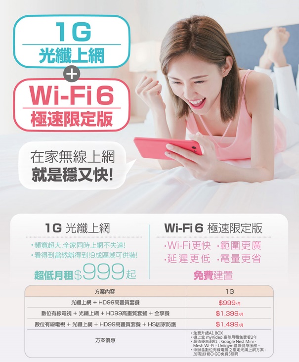 凱擘大寬頻 1G 無線飆網方案細節一覽。