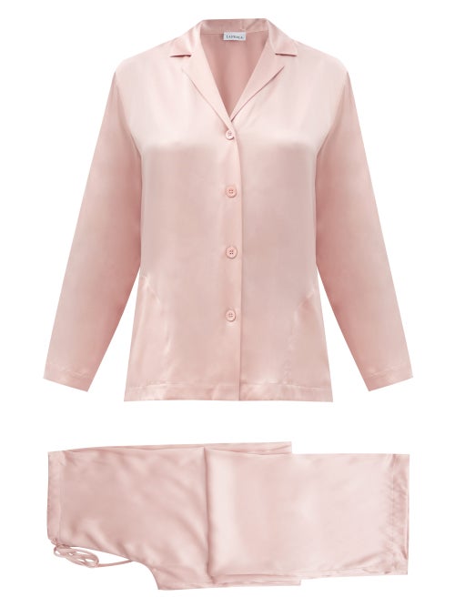 La Perla - Silk-satin Pyjamas - Womens - Light Pink