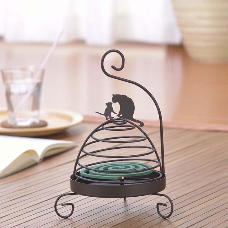 北歐金色金屬架擺件家居飾品鳥籠親子貓咪復古盤燭臺香薰