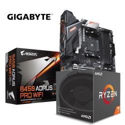 【AMD組合包】AMD Ryzen R7-2700 處理器+ 技嘉 B450 AORUS PRO WIFI 主機板