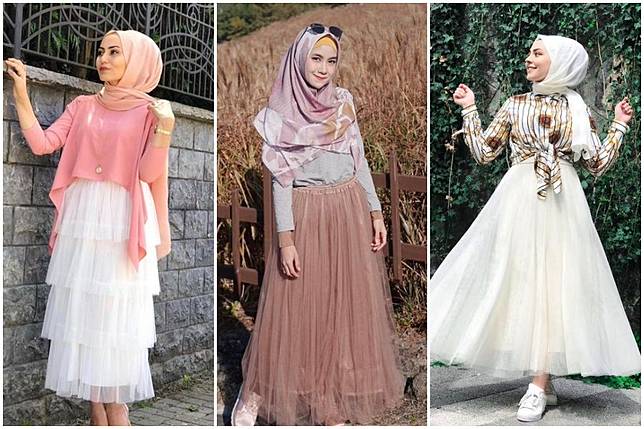 9 Model Hijab Dan Atasan Yang Cocok Untuk Rok Tutu Agar Terlihat Stylish Womantalk Com Line Today