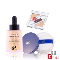 ◎控油 遮瑕 定妝|◎保養級粉底精華乳 上妝兼具保養|◎修飾毛孔 持久服貼品牌定位:電視購物品牌品牌:ttmax商品名稱:ttmax裸妝女孩快速上妝系列雙色遮瑕膏＋精華粉底乳＋蜜粉(3件組)種類:粉底