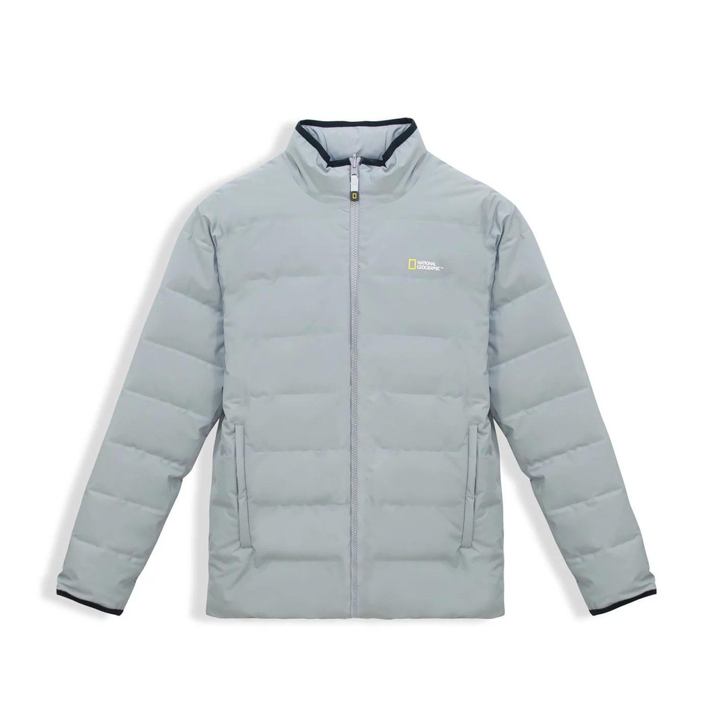 國家地理 男款極輕鋪棉立領外套-鐵灰色