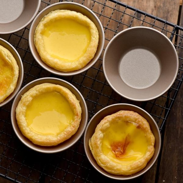 高檔碳鋼蛋撻模具托做蒸米糕米發糕小蛋糕家用烘焙工具不粘底托杯