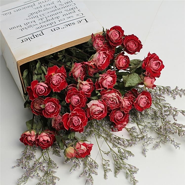 干花花束玫瑰花ins北歐風小清新家居薔薇花花束辦公擺設客廳裝飾