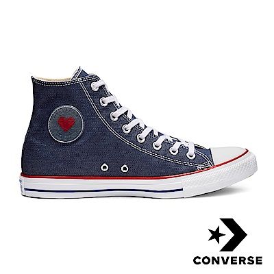 CONVERSE 女愛心休閒鞋 163303C 丹寧藍