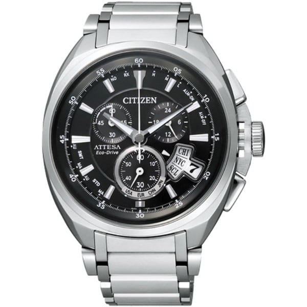 (功能介紹) 充滿電後可連續運作4年(省電模式時) 10氣壓防水 全球性電波時計 五局電波接收(美國，歐洲，日本-東西，中國) 定時自動收訊功能 撞擊偵測 指針修正 26個世界城市 世界時間（UTC）