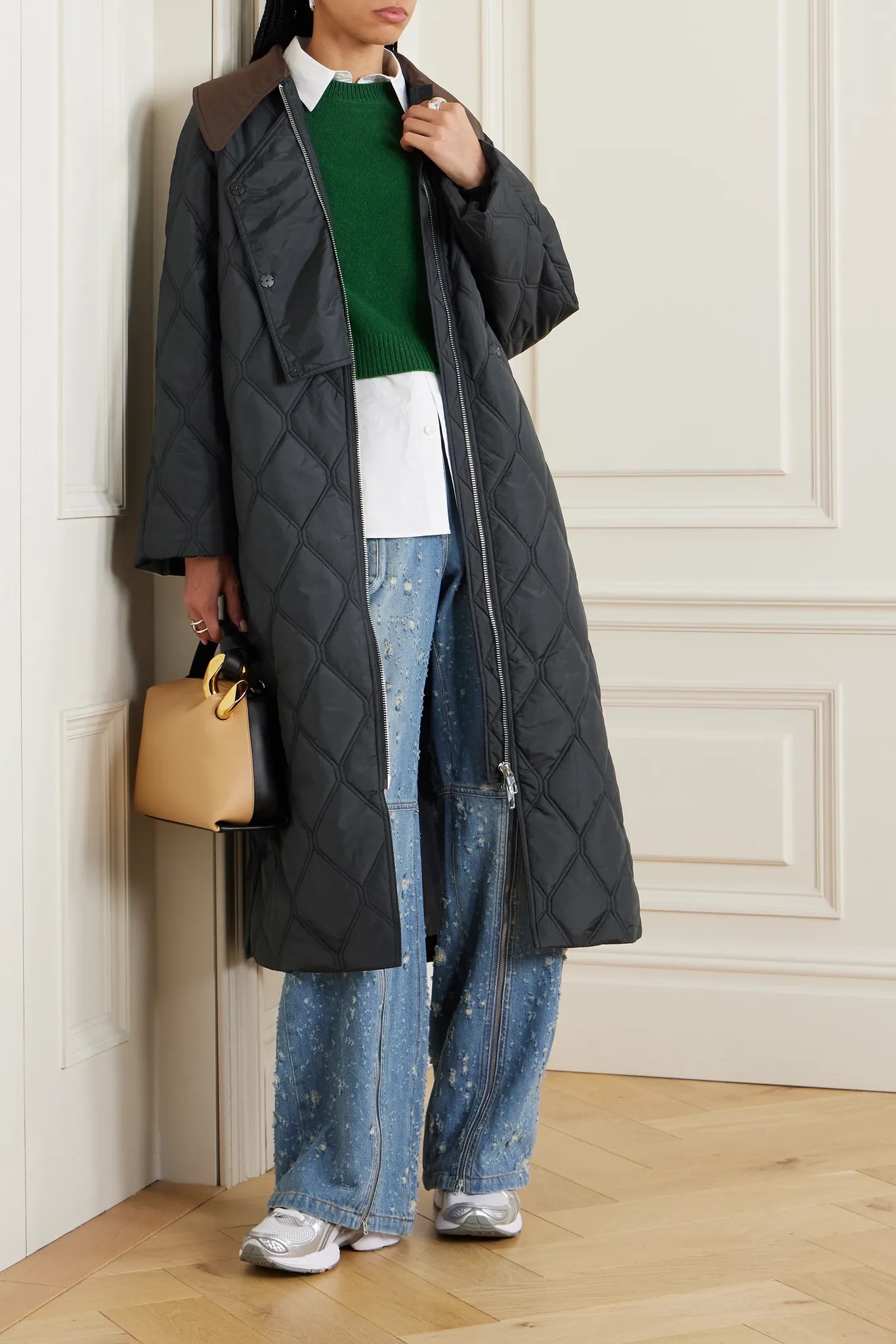 GANNI Quilted reycled-ripstop coat